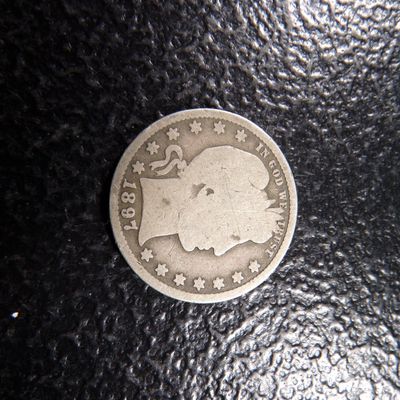 1897-S KEY DATE BARBER SILVER QUARTER