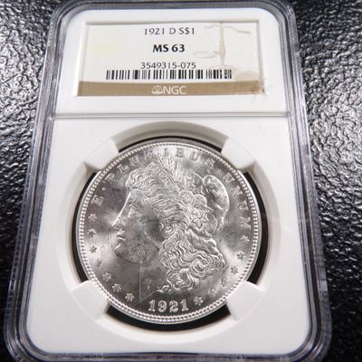 1921-D NGC MS63 MORGAN SILVER DOLLAR