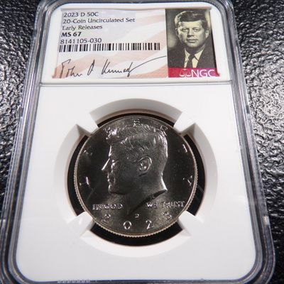 2023-D NGC MS67 WITH SIGNATURE EARLY RELEASES KENNEDY HALF DOLLAR