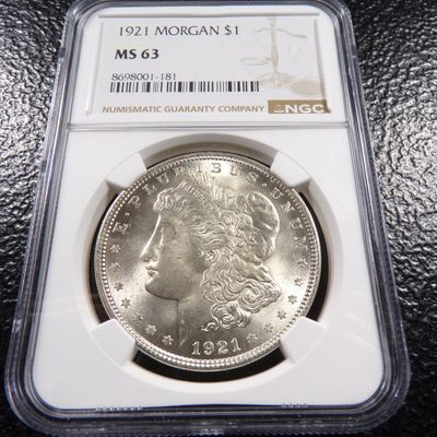 1921 NGC MS63 MORGAN SILVER DOLLAR