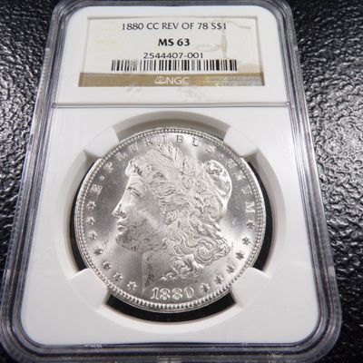 1880-CC REV OF 78 NGC MS63 CARSON CITY MORGAN SILVER DOLLAR