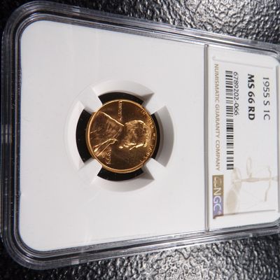 1955-S NGC MS66RD LINCOLN WHEAT CENT