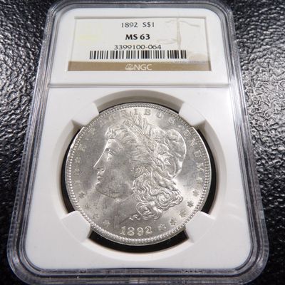 1892 NGC MS63 MORGAN SILVER DOLLAR