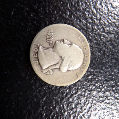 1938-S WASHINGTON SILVER QUARTER