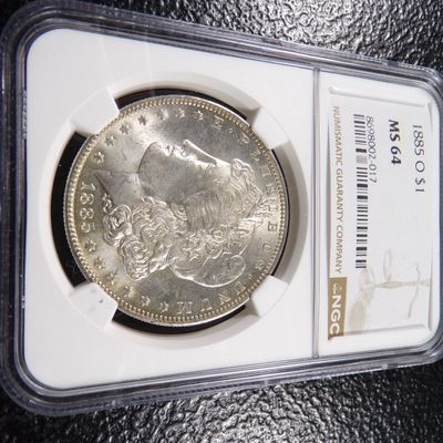 1885-O NGC MS64 HIGH GRADE MORGAN SILVER DOLLAR