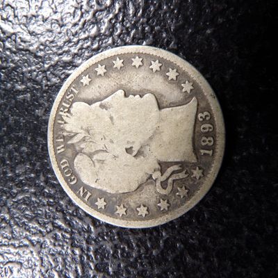 1893 BARBER SILVER HALF DOLLAR