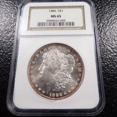 1886 NGC MS65 HIGH GRADE MORGAN SILVER DOLLAR