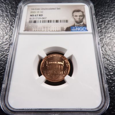 2021-D NGC MS67RD LINCOLN SHIELD CENT