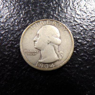 1934 WASHINGTON SILVER QUARTER