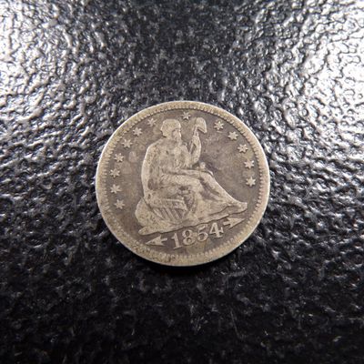 1854-O SEATED LIBERTY SILVER QUARTER