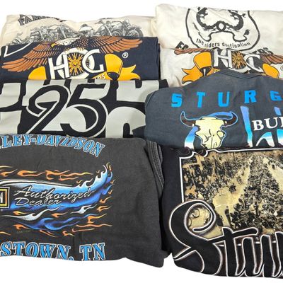 Nine Harley-Davidson and Sturgis Motorcycle Apparel Items