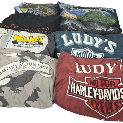 Nine Late 20th and Early 21st Century Harley-Davidson Graphic T-Shirts