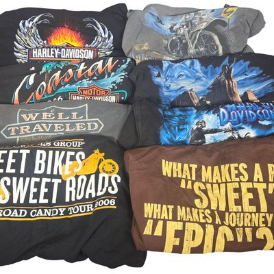 Nine Vintage and Modern Harley-Davidson and Harley Owners Group T-Shirts