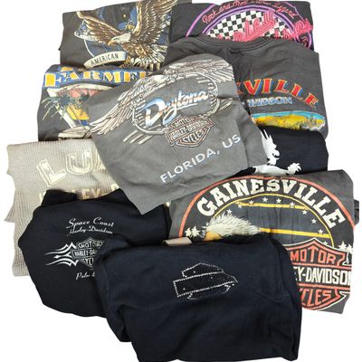 Twelve Vintage Harley-Davidson and Motorcycle Related Apparel Items