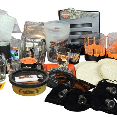 Harley-Davidson and Motorcycle Memorabilia, Barware, and Accessories