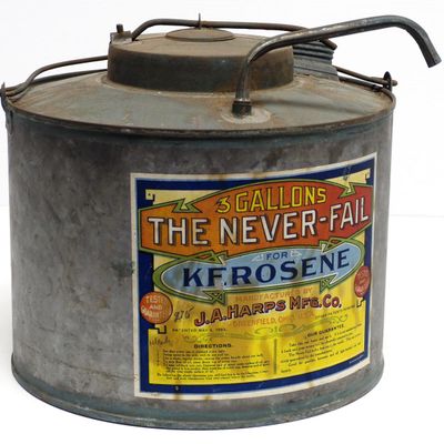 Sale Photo Thumbnail #2: The Never-Fail For Kerosene tin