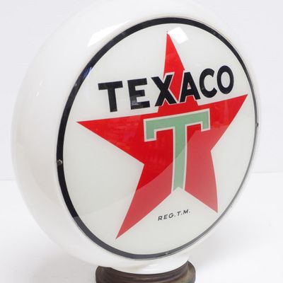 Sale Photo Thumbnail #357: (2) Texaco glass gas pump globe lenses