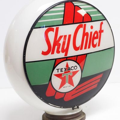 Sale Photo Thumbnail #366: (2) Texaco Sky Chief gas pump globe