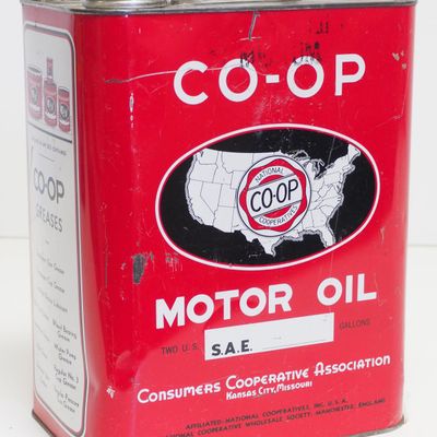 Sale Photo Thumbnail #32: 1-gallon Co-op Motor Oil tin