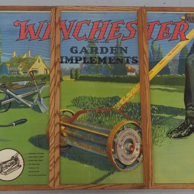 Sale Photo Thumbnail #147: RARE 5-pc Winchester 2-sided advertisement