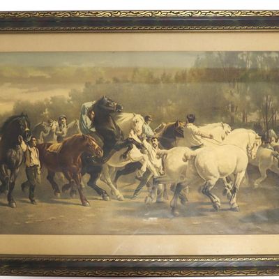 Sale Photo Thumbnail #77: Framed print of wild horses