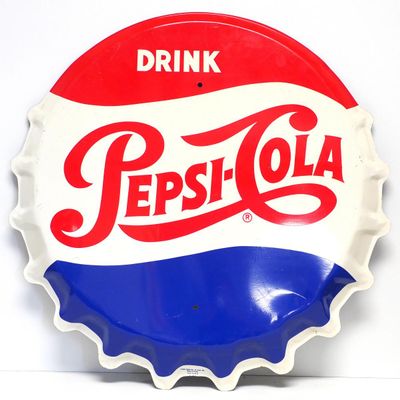 Sale Photo Thumbnail #62: Drink Pepsi Cola bottle cap sign