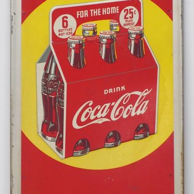 Sale Photo Thumbnail #340: Coca Cola "Take home a carton" 6-pack sign