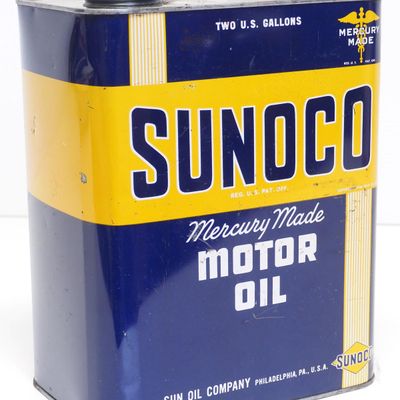 Sale Photo Thumbnail #41: 1-gallon Sunoco Mercury Made Motor Oil tin