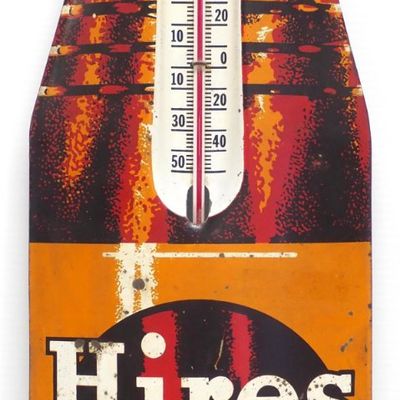 Sale Photo Thumbnail #56: Hires Root Beer bottle-shaped thermometer