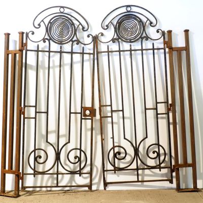 Sale Photo Thumbnail #265: Ornate cast iron double-door 60" gate