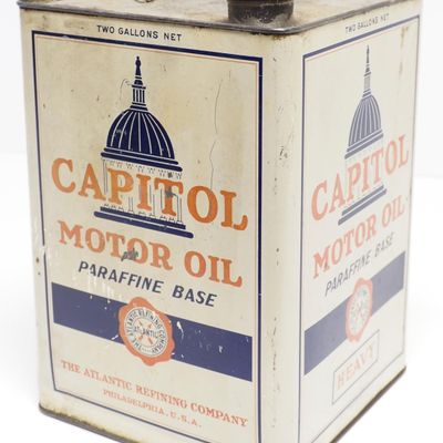 Sale Photo Thumbnail #156: 2-gallon Capitol Motor Oil tin