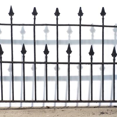 Sale Photo Thumbnail #137: Section of cast iron fence with ornate post