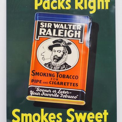 Sale Photo Thumbnail #384: Sir Walter Raleigh cigarettes sign