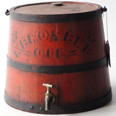 Sale Photo Thumbnail #175: 2-gallon wooden Kerosene Oil bucket