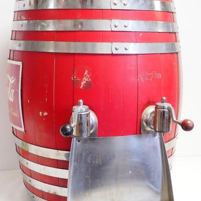 Sale Photo Thumbnail #344: Coca Cola wooden dispenser barrel