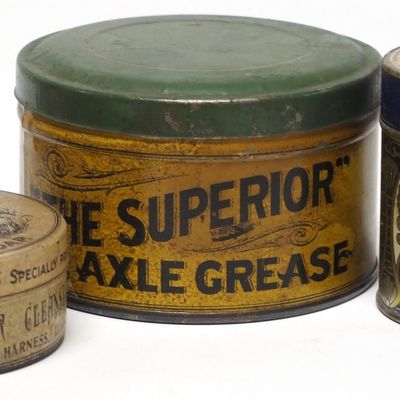 Sale Photo Thumbnail #309: (3) Country store product tins