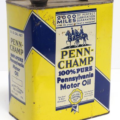Sale Photo Thumbnail #18: 1-gallon Penn-Champ Motor Oil tin