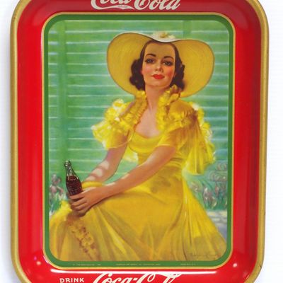 Sale Photo Thumbnail #48: 1938 Coca Cola tin serving tray