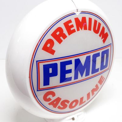 Sale Photo Thumbnail #394: Pemco Premium Gasoline gas pump globe
