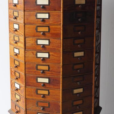 Sale Photo Thumbnail #172: Revolving country store 96-drawer bolt cabinet