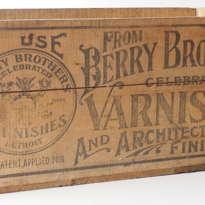 Sale Photo Thumbnail #238: Berry Brothers Varnishes wooden shipping box