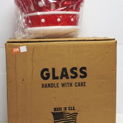 Sale Photo Thumbnail #405: Standard Red Crown hanging glass electric lamp