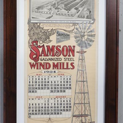 Sale Photo Thumbnail #356: Framed 1904 Samson Wind Mills calendar