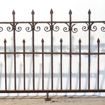 Sale Photo Thumbnail #133: Section of cast iron fence with posts
