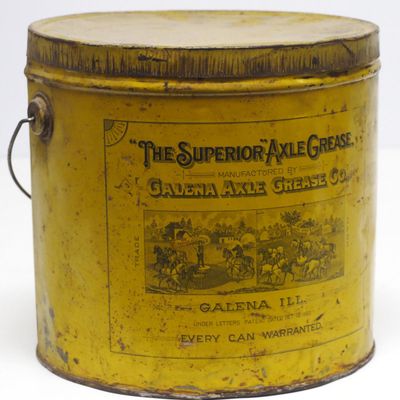 Sale Photo Thumbnail #380: The Superior Axle Grease tin pail
