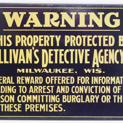 Sale Photo Thumbnail #388: Sullivan's Detective Agency sign