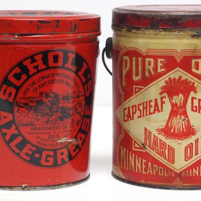 Sale Photo Thumbnail #326: Scholl's Axle-Grease pail / Pure Oil Co. pail
