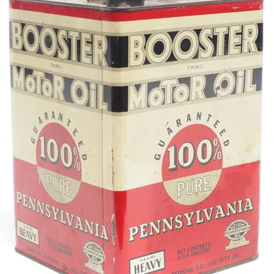 Sale Photo Thumbnail #155: 2-gallon Booster Motor Oil tin