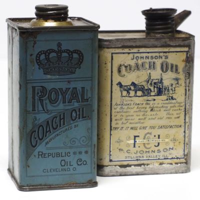 Sale Photo Thumbnail #323: Royal Coach Oil tin / Johnson's Coach Oil tin