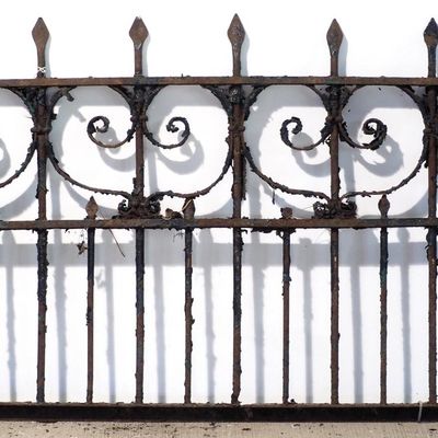 Sale Photo Thumbnail #134: Section of ornate cast iron fence